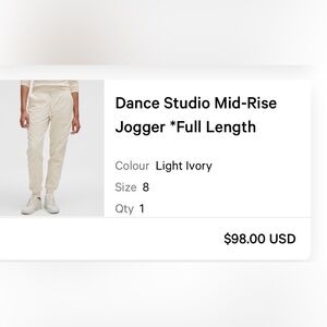 NWT lululemon dance studio mid-rise lined pant regular 31” size 8